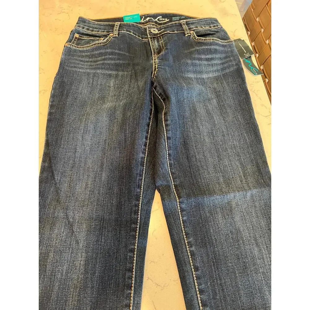 INC Denim Dark Skinny Leg Curvy Fit Jeans Size 8 30 inseam NWT